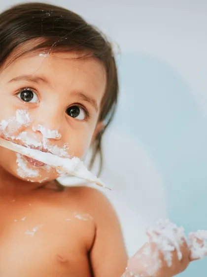 An extreme close-up of this little boy enjoying his cake. These shots are perfect for capturing every little detail and expression.