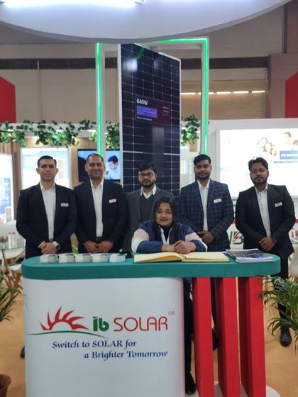 Our team at the Bharat Solar Expo booth, with our high-efficiency 640W panel on display. The first day was filled with engaging conversations with industry leaders and innovators about shaping a sustainable future.