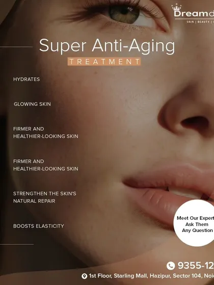 Our Super Anti-Aging Treatment is designed for total skin revitalization. It hydrates, firms, and boosts elasticity to give you glowing, healthier-looking skin while strengthening the skin's natural repair processes.