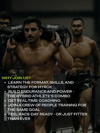 Join us to learn the strategy for HYROX, build endurance and power, and get real-time coaching. You'll feel race-day ready or just fitter than ever.