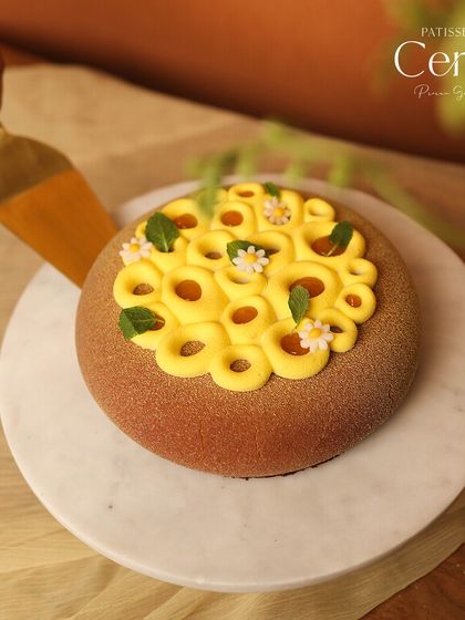 My eggless special, the Passion Twist. It's a love story of milk chocolate and passion fruit in every bite.