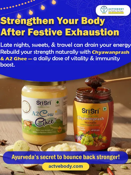 Feeling that post-festival exhaustion? I know the feeling. Late nights and sweets can drain your energy, which is why I rely on this powerful duo of Chyawanprash and A2 Ghee to rebuild strength, boost vitality, and support immunity naturally.