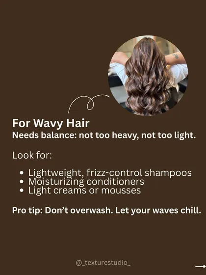 A guide for wavy hair: it needs balance. Use lightweight, frizz-control products and don't over-wash.