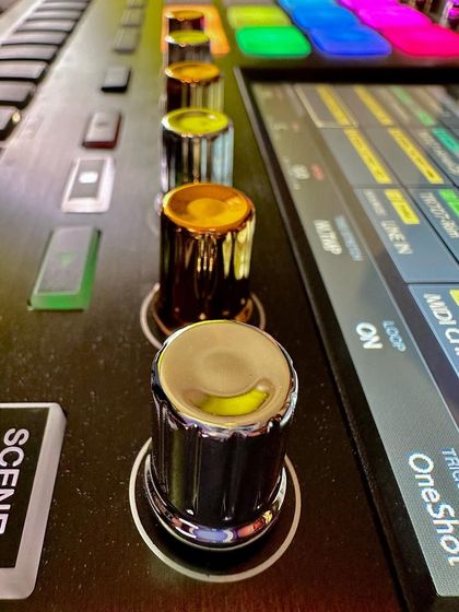 Even small details matter. I've customized my Pioneer Toraiz SP-16 sampler with new knobs. This hands-on hardware is central to my creative process for building unique grooves and textures from scratch.