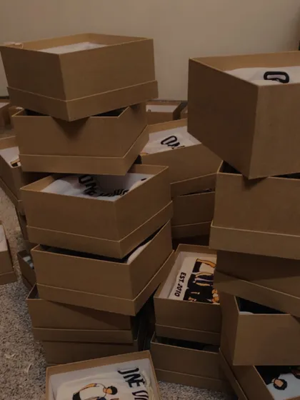 The beautiful chaos of a custom bulk order. These One Direction themed boxes, filled with fan merchandise, were made and delivered with so much love.