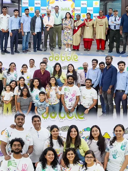 A group photo of our amazing team and the families who joined our Playart Party. It takes a community to create these magical events, and we're so grateful for everyone involved.