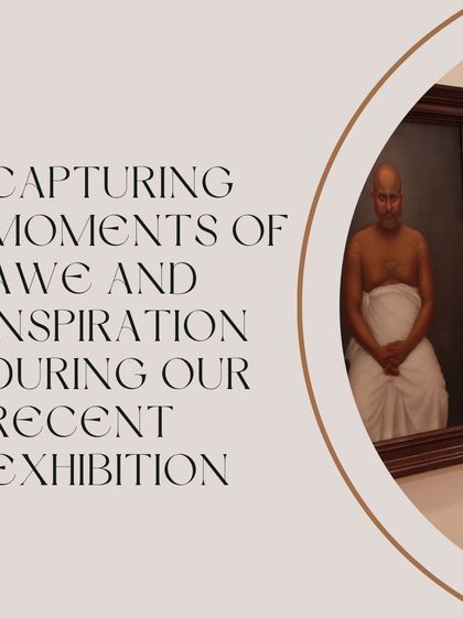 A candid moment of a visitor admiring a historical portrait during one of our recent exhibitions.