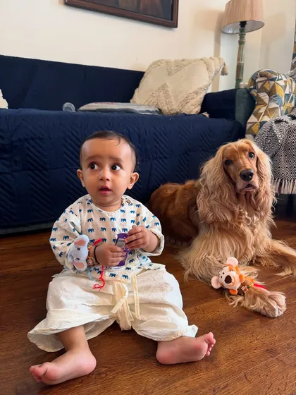 Another adorable shot of the two brothers on Raksha Bandhan.