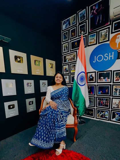 At the Josh Talks studio, surrounded by the legacy of so many inspiring stories. I am proud to have contributed my voice to their platform, speaking on human rights and the fight against exploitation.
