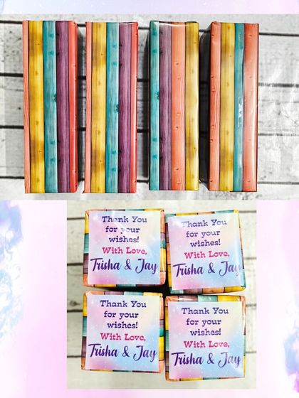 These smart temperature display flasks are a very popular gift for all ages. They can be customized with any theme, like this colorful wood-panel design.