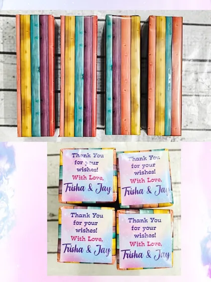 These smart temperature display flasks are a very popular gift for all ages. They can be customized with any theme, like this colorful wood-panel design.
