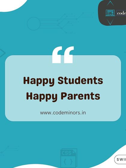 A simple graphic that captures my core philosophy: Happy Students, Happy Parents. This is the ultimate goal of every class and program I offer at Code Minors.