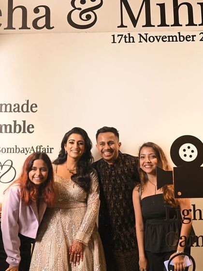 From the first Zoom call to the sangeet night. A picture with the happy couple who made every step of the project smooth and joyful.