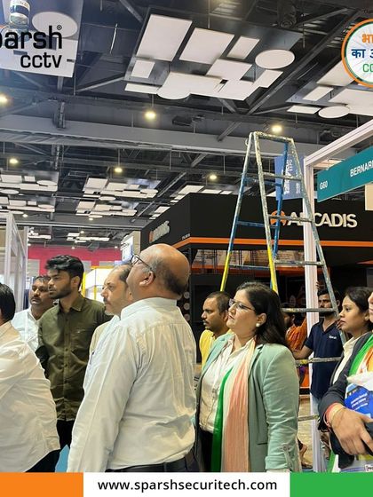 Visitors watching a live demonstration at my Traffic InfraTech Expo booth. I believe in showcasing the real-world application of my technologies.
