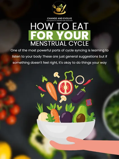 Eating for your menstrual cycle, or cycle syncing, is a powerful tool. However, it's most important to listen to your body. These are general suggestions, but it's okay to do things your way if something doesn't feel right.