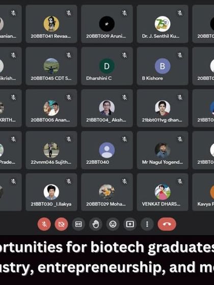 A screenshot of the attendees for my webinar on "Exciting opportunities for biotech graduates." It's great to see so many students eager to explore their career options.