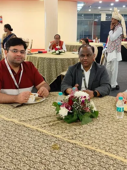 Guests enjoying their meal at the Vishwa Marathi Sammelan. It was a pleasure to serve such an appreciative audience.