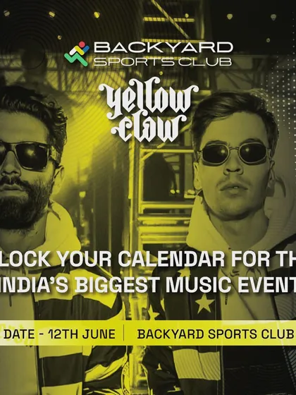The announcement poster for a performance by the international DJ duo Yellow Claw. We consistently bring the biggest names in electronic dance music to our stage for high-energy music events.