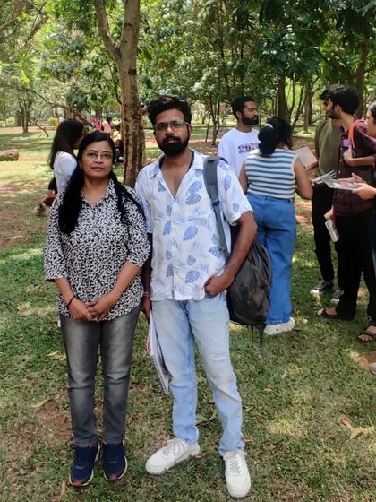 Standing with another talented artist from the Cubbon Paints community.
