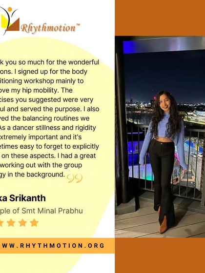 Ritika joined to improve her hip mobility and found the exercises very helpful. She also enjoyed the balancing routines, which are crucial for a dancer's stillness and control.
