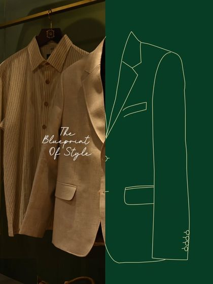 The blueprint of style. This graphic shows the transition from a finished garment to its technical sketch, illustrating the engineering and design that underpins every piece we make.