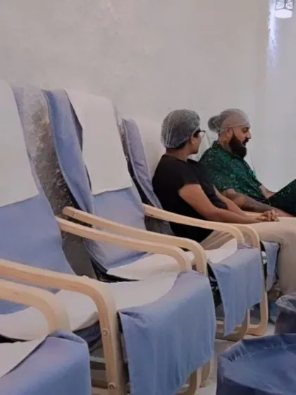 Healing happens here. I was happy to host this guest, who is relaxing in our Salt Cave. This therapy is the ultimate self-care, helping to cleanse your lungs of pollutants and improve endurance.