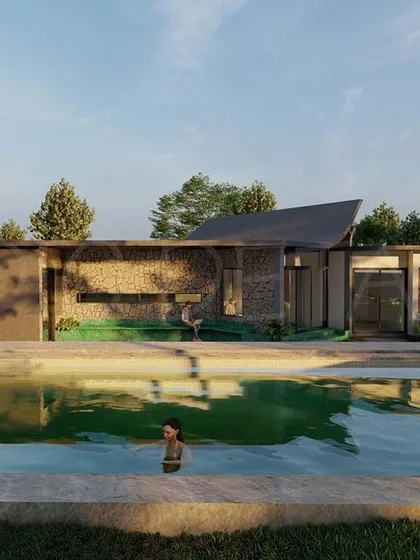 The master plan for our "Afloating in The Nature" concept, carefully arranged to create a seamless connection between the built structures and the open green spaces, embracing the vastness of the landscape.