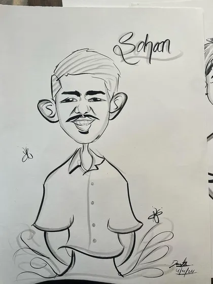 A duplicate of the man's personalized caricature.