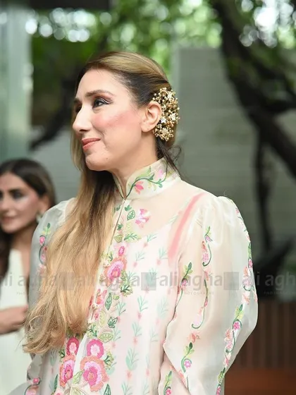 Love from Pakistan. I am so happy to see my muted gold earcuff styled so beautifully by a client from our neighboring country.