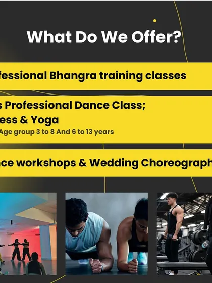 We also offer specialized training! This includes professional Bhangra classes, kids' professional dance batches, and wedding choreography services.