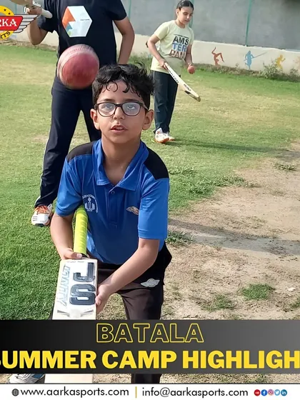 A young player at our Batala summer camp, his eyes focused on the ball. This is the kind of concentration we aim to build.