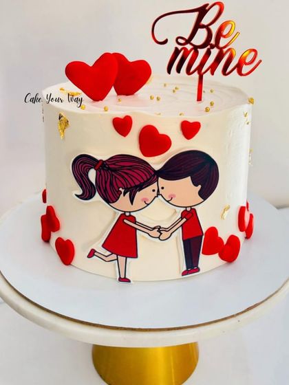 Because every love story deserves a cake this cute. A "Be Mine" cake perfect for Valentine's Day or an anniversary.