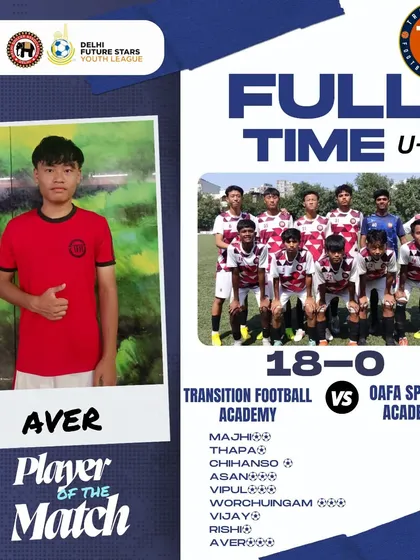 An overwhelming 18-0 victory for my U-17 team. This result demonstrates the superior technical and tactical level of my players. Aver was named Player of the Match.