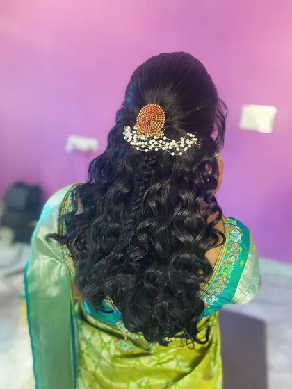 A final shot of the back, showing the complete look of the half-updo.