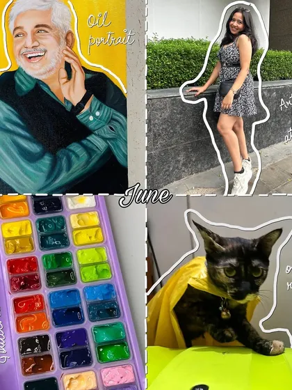 A peek into my June, which included an oil portrait, an art museum date, and my cat Lily on the rescue.