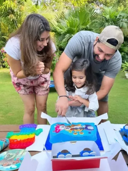 A throwback to another one of Samara's birthdays with Ritika and Rohit Sharma. We've made every one of her birthday cakes since she was one, and it's a relationship I truly treasure.