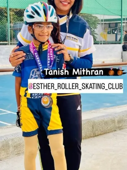 Celebrating with Tanish Mithran after his win at the 2nd Karnataka State ranking championship. Every medal is a milestone.