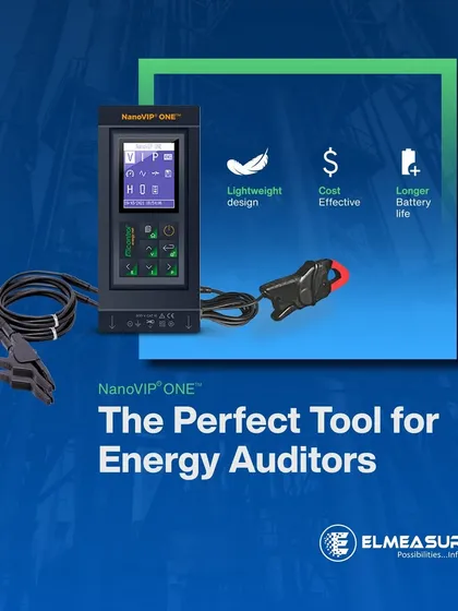 This graphic frames the NanoVIP ONE as the perfect tool for energy auditors. Its compact and precise nature allows for quick detection of power quality issues and their root causes, enabling auditors to provide actionable solutions.