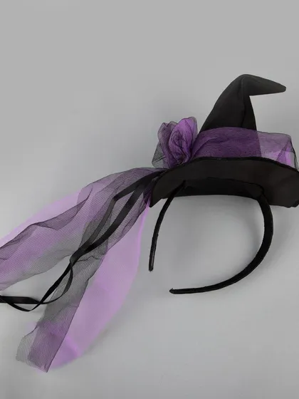 Another angle of the witch hat headband.