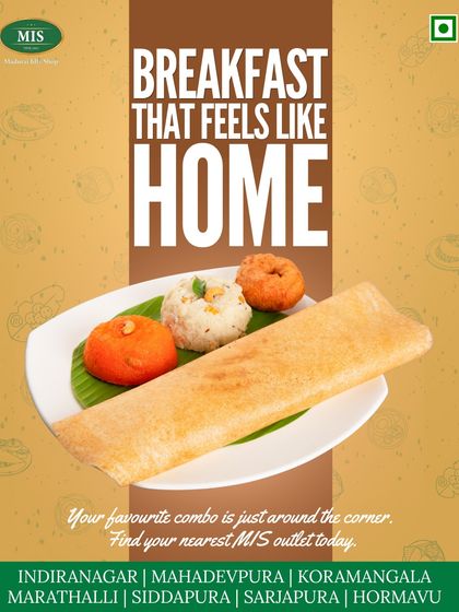 Breakfast that feels like home. This combo plate is just like what Amma would make, designed to fill not just your stomach, but your soul too.