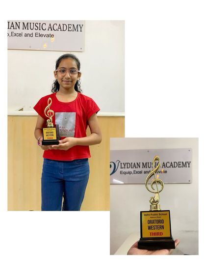 Congratulations to our vocal student Panna for winning third place in her school's 'Oratorio Western' singing competition. We love seeing our students apply their skills and succeed.
