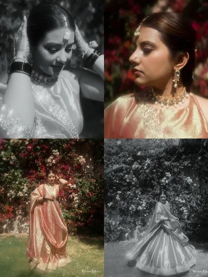 A creative collage of the bride, blending color and black and white portraits. It showcases her beauty and the artistic style of my photography.