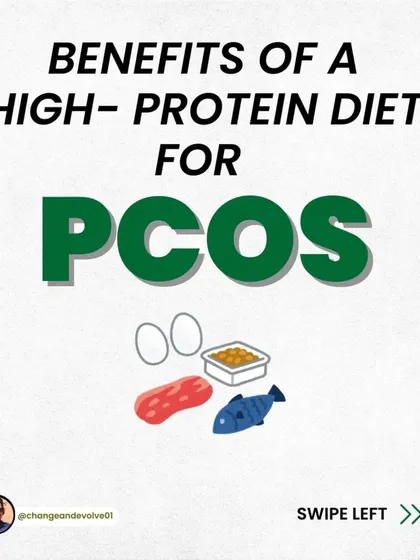 This graphic introduces the benefits of a high-protein diet for PCOS.
