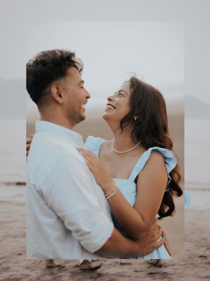 A duplicate of image 1, this photo perfectly captures the joy and laughter that make a pre-wedding shoot so special.