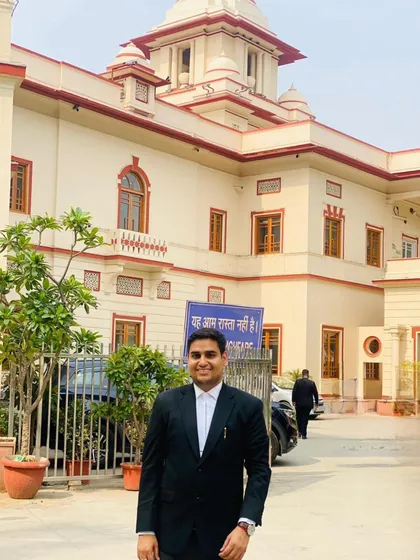 Standing outside one of the court buildings. Being physically present and known in these legal environments is a key part of my job as a Delhi court advocate.