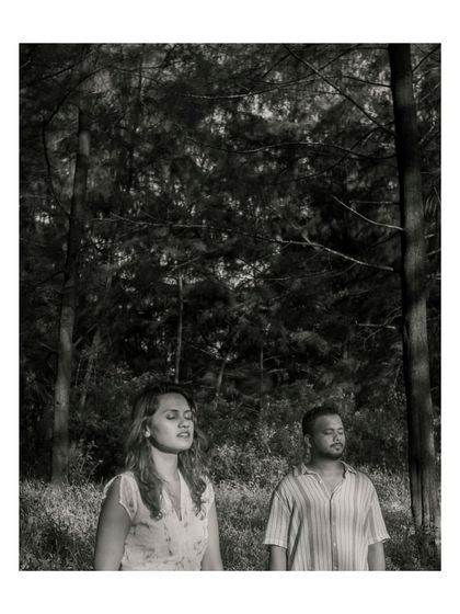 A quiet, meditative moment in the forest. This black and white shot captures a sense of peace and connection with nature.