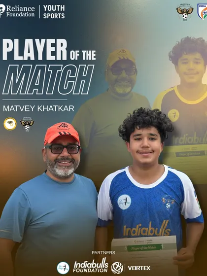 Proud moment for the whole team. Matvey Khatkar was named Player of the Match, a result of his hard work, discipline, and teamwork.