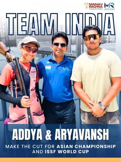 We prepare our athletes for the world's biggest stages. Here, we celebrate Addya Katyal and Aryavansh Tyagi's selection for Team India for the Asian Championship and ISSF World Cup.