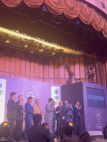 The stage at the awards event, where we honored the resilience of litigants who fought for justice.