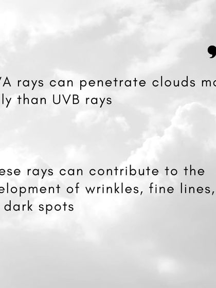 UVA rays, which are responsible for aging signs like wrinkles and dark spots, can penetrate clouds more easily than UVB rays. This makes year-round protection essential.